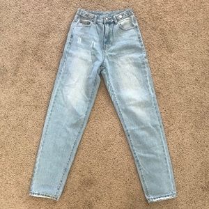 SHEIN Tall High Waist Mom Fit Jeans, Light Wash - BRAND NEW, SMALL